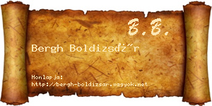 Bergh Boldizsár névjegykártya